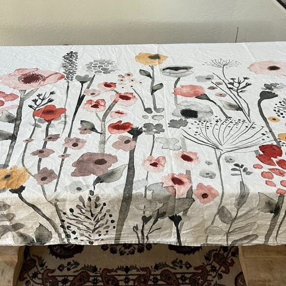 Threshold Shower Curtain Watercolor Impressionistic Floral Cotton Standard - Picture 10 of 13